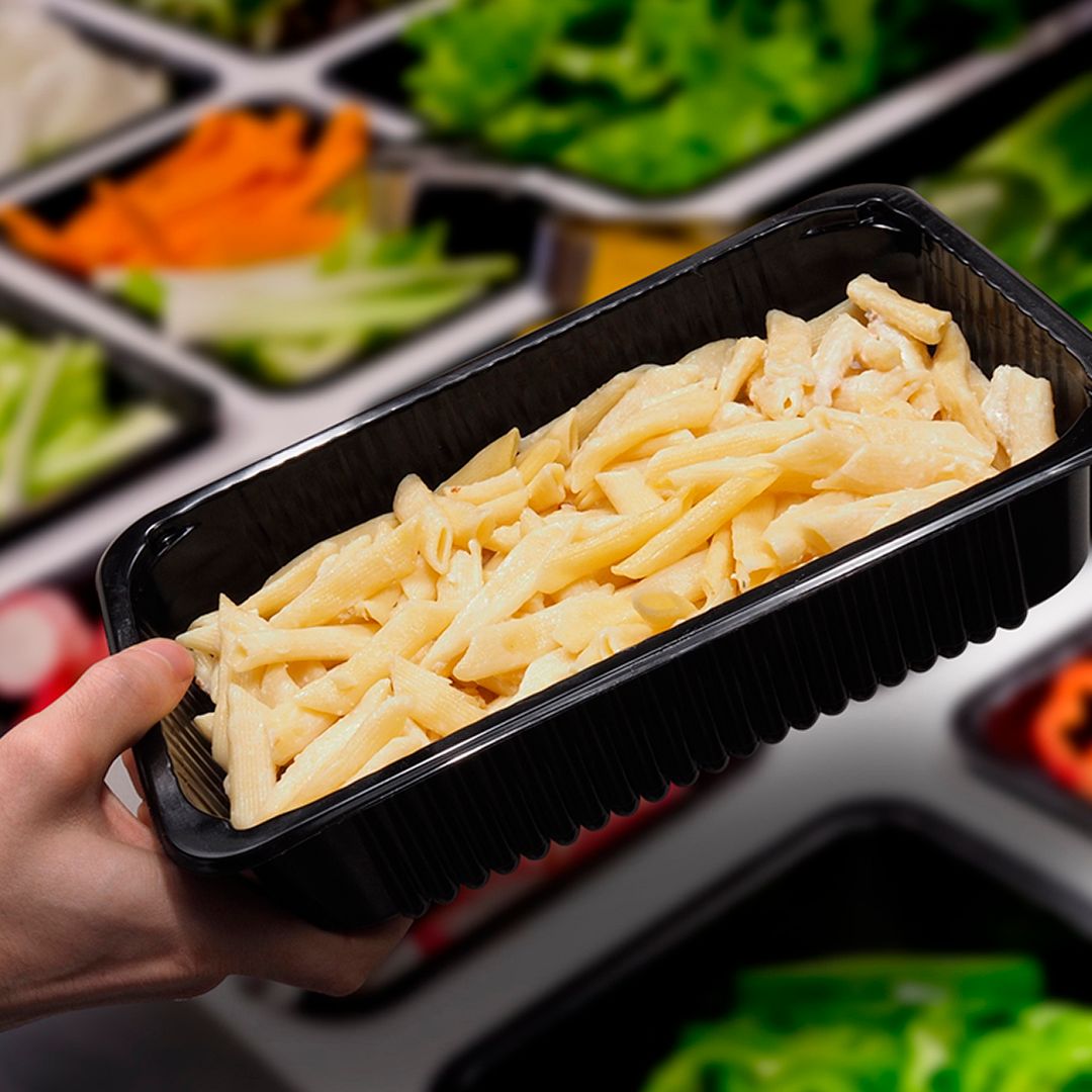 Контейнеры одноразовые Стиролпласт, без крышек, размер 275*175*50 мм, 1600 мл, черные, 175 шт/упак / Посуда одноразовая №2