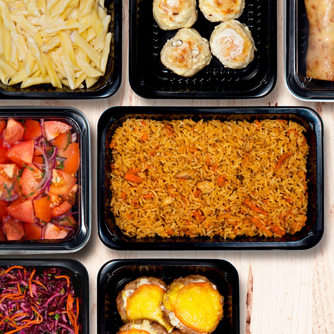 Контейнеры одноразовые Стиролпласт, без крышек, размер 275*175*50 мм, 1600 мл, черные, 175 шт/упак / Посуда одноразовая №3