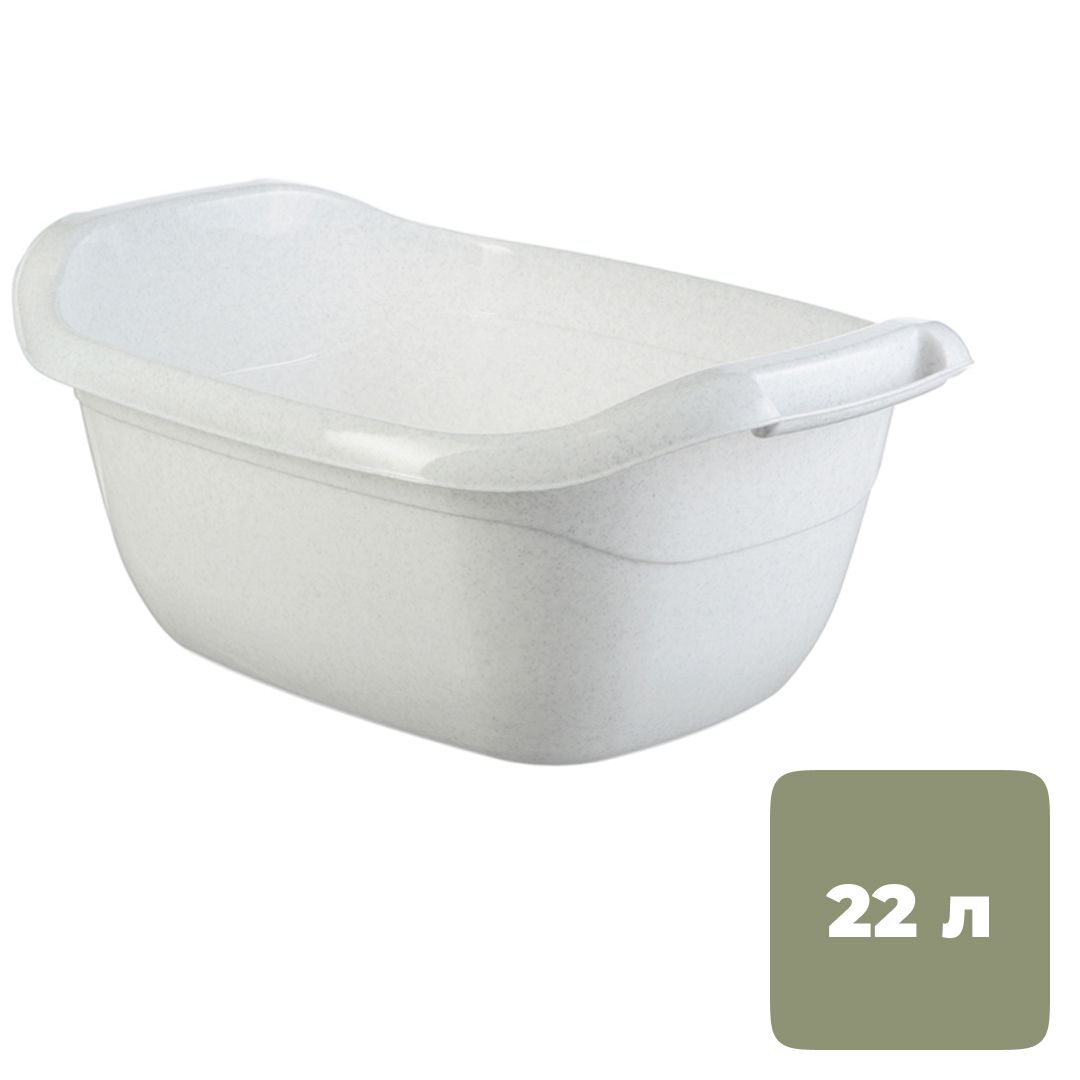 Таз овальный без крышки Idea, 22 литра, мраморный / Ведра
