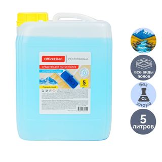 Средство для мытья полов и стен OfficeClean Professional "Антибактериальное. Горный ручей", 5000 мл / Чистящие средства