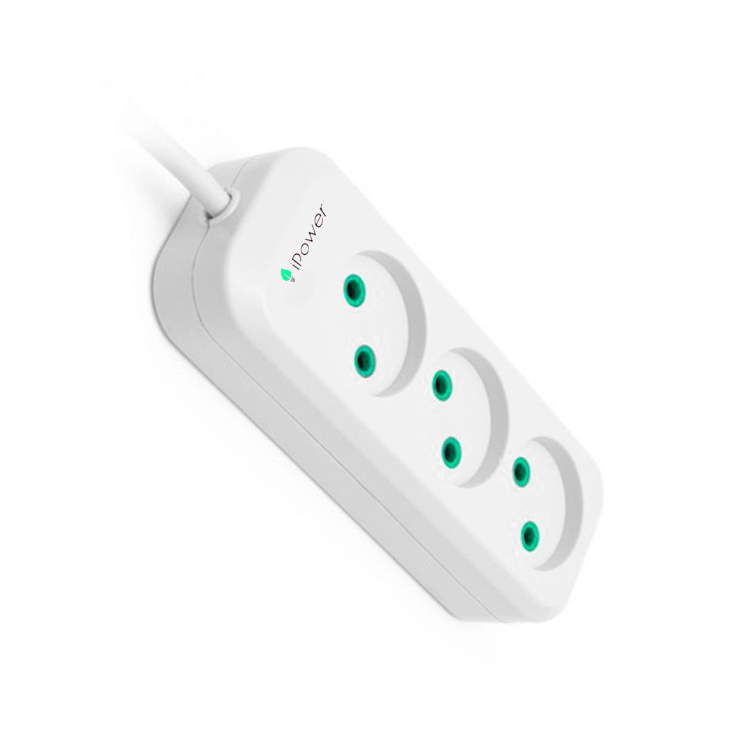 Удлинитель iPower, iP5m, 5 м, 16A, 220-240В, 3 розетки, белый / Удлинители, тройники