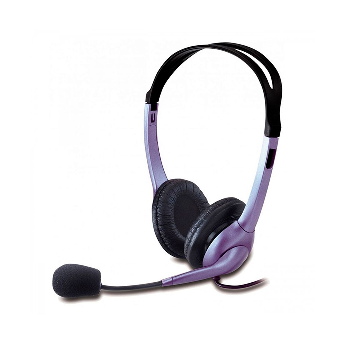 Гарнитура Genius HS-04S, SINGLE, 20-20000 Гц, 32 Ом, 91 дБ, MiniJack 3.5 mm, черная/синяя / Гарнитуры