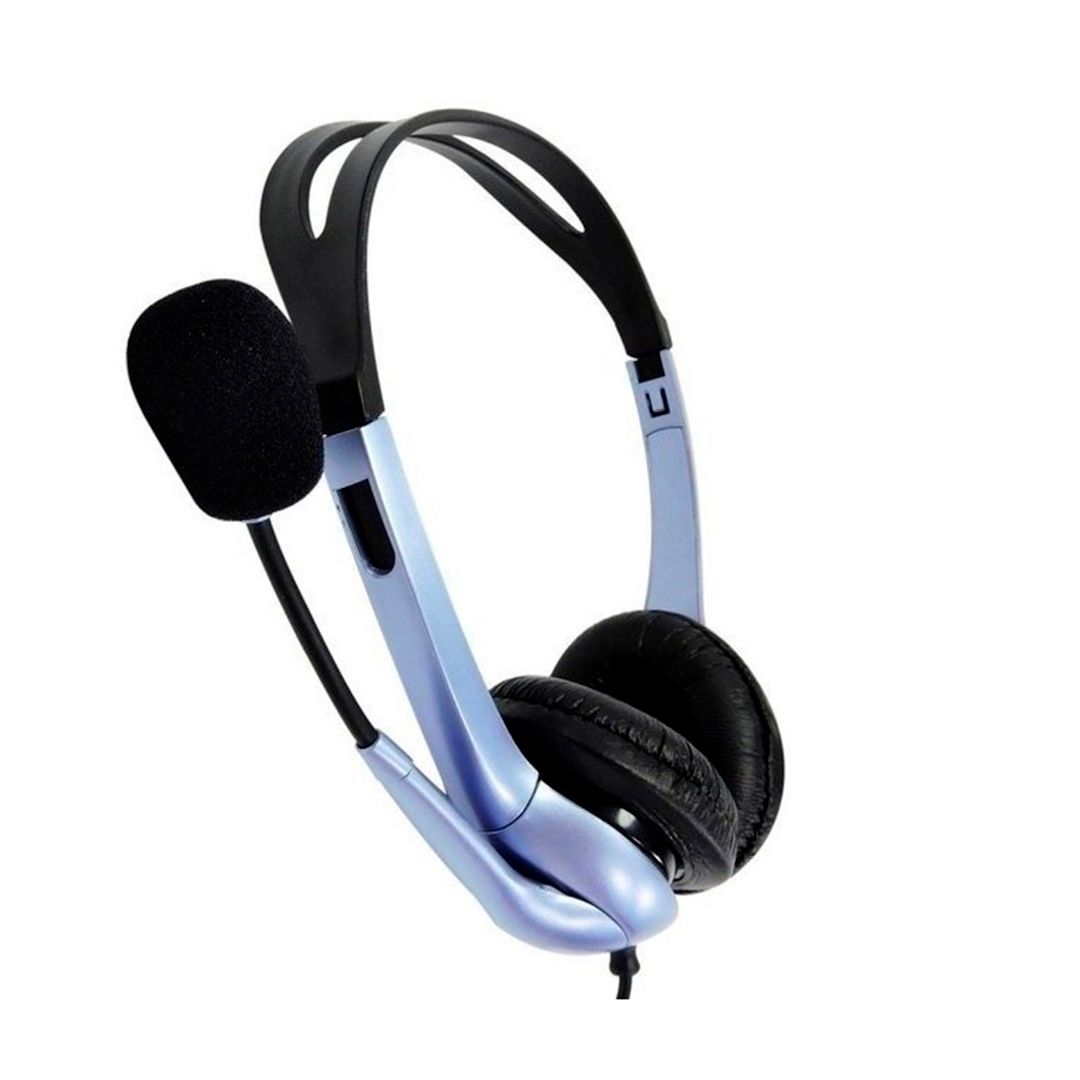 Гарнитура Genius HS-04S, SINGLE, 20-20000 Гц, 32 Ом, 91 дБ, MiniJack 3.5 mm, черная/синяя / Гарнитуры №2