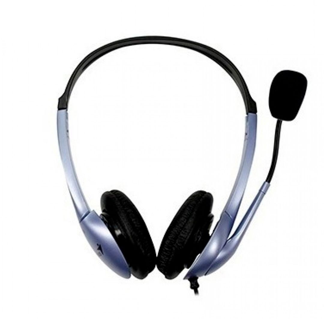 Гарнитура Genius HS-04S, SINGLE, 20-20000 Гц, 32 Ом, 91 дБ, MiniJack 3.5 mm, черная/синяя / Гарнитуры №3