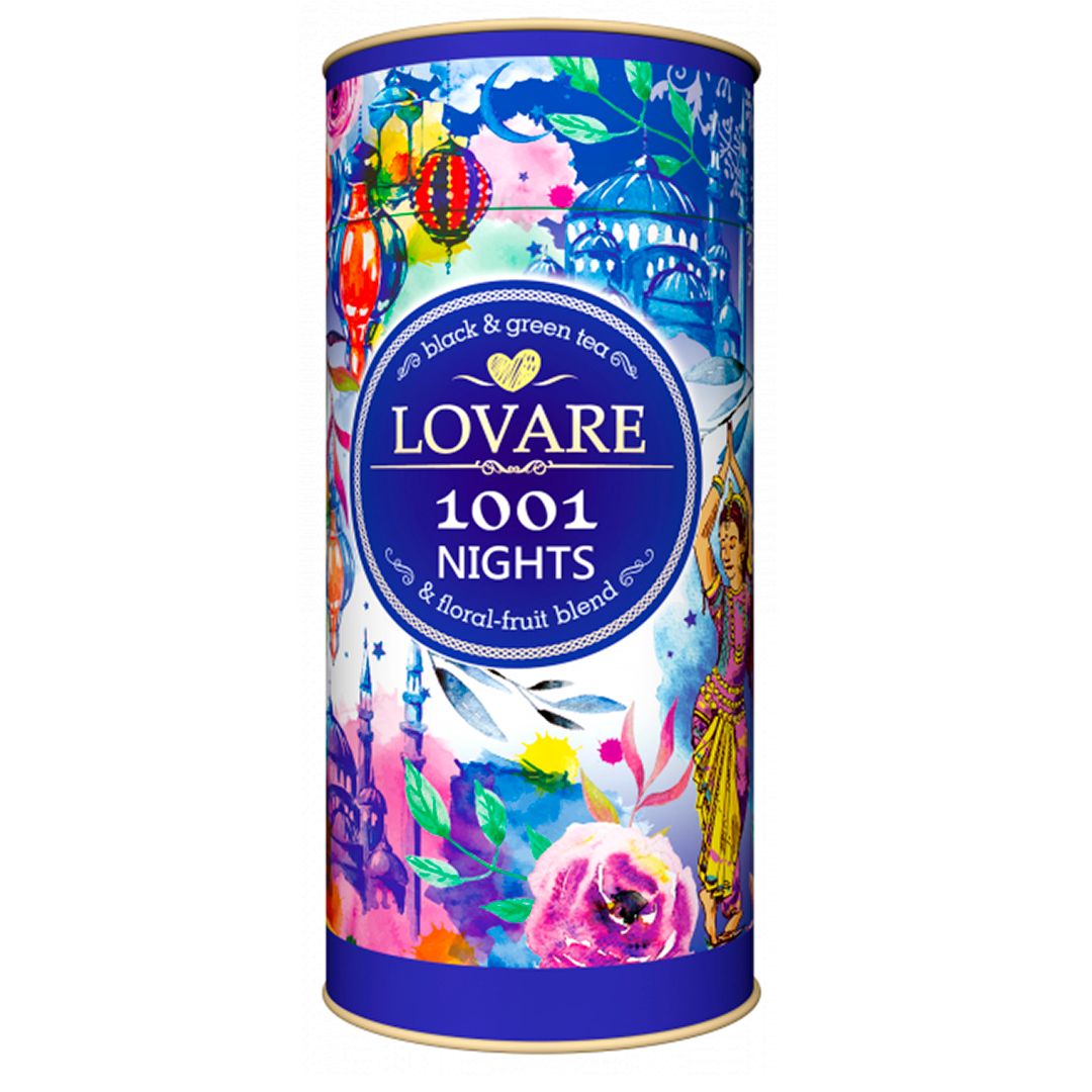 Чай Lovare "1001 ночь", ассорти, 80 гр, листовой, тубус / Чай листовой