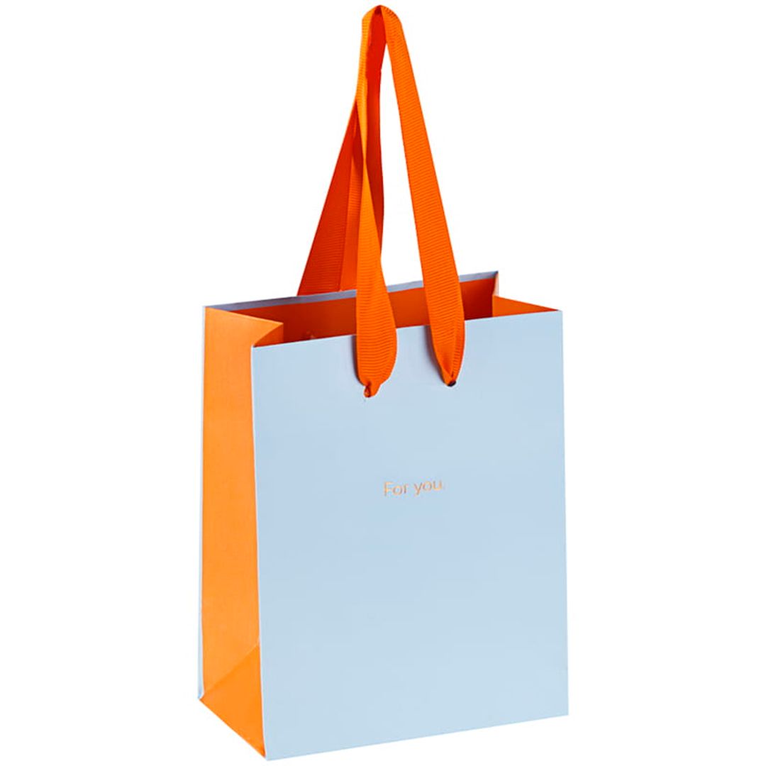 Пакет подарочный Meshu "Duotone. Sky blue", размер 11*14*6,5 см, матовая ламинация / Упаковка подарков