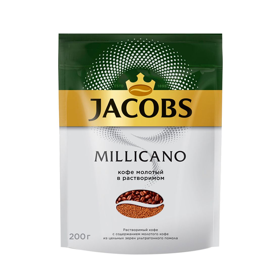 Кофе растворимый Jacobs Monarch Millicano, 200 гр, вакуумная упаковка / Кофе растворимый