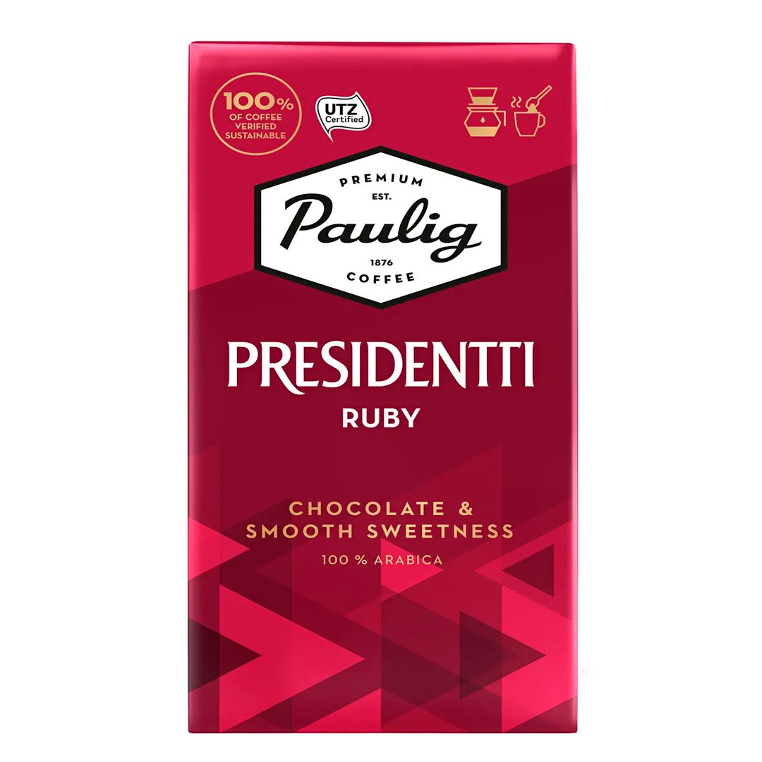 Кофе молотый Paulig "Presidentti Ruby", средняя обжарка, 250 гр / Кофе молотый