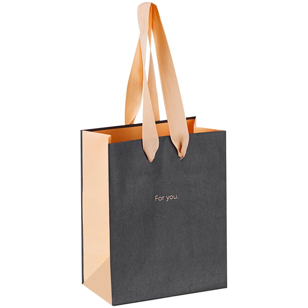 Пакет подарочный Meshu "Duotone. Graphite", размер 11*14*6,5 см, матовая ламинация / Упаковка подарков