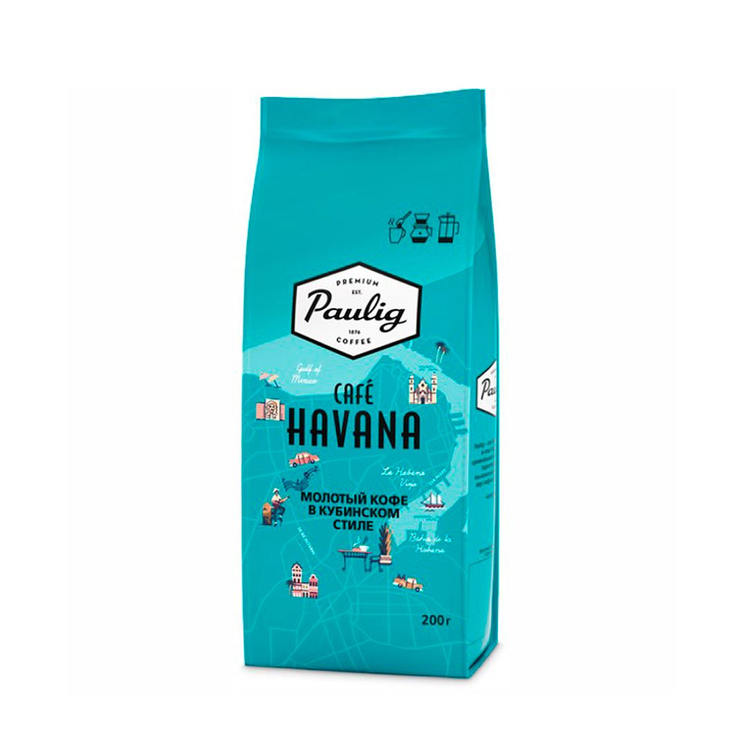 Кофе молотый Paulig Cafe Havana, темная обжарка, 200 гр / Кофе молотый