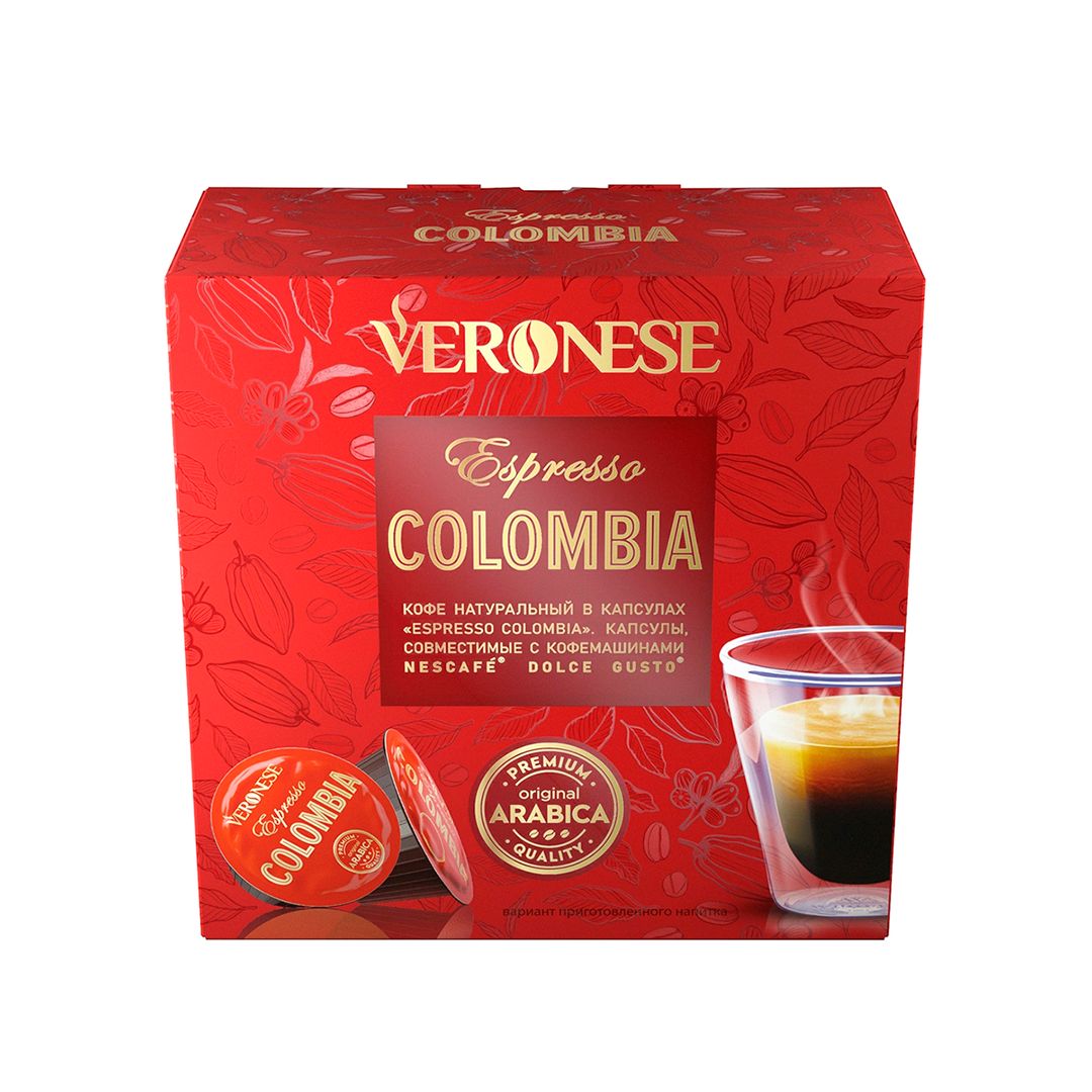 Кофе в капсулах Veronese "Espresso Colombia" для кофемашин Dolce Gusto, 10 капсул / Кофе и чай в капсулах