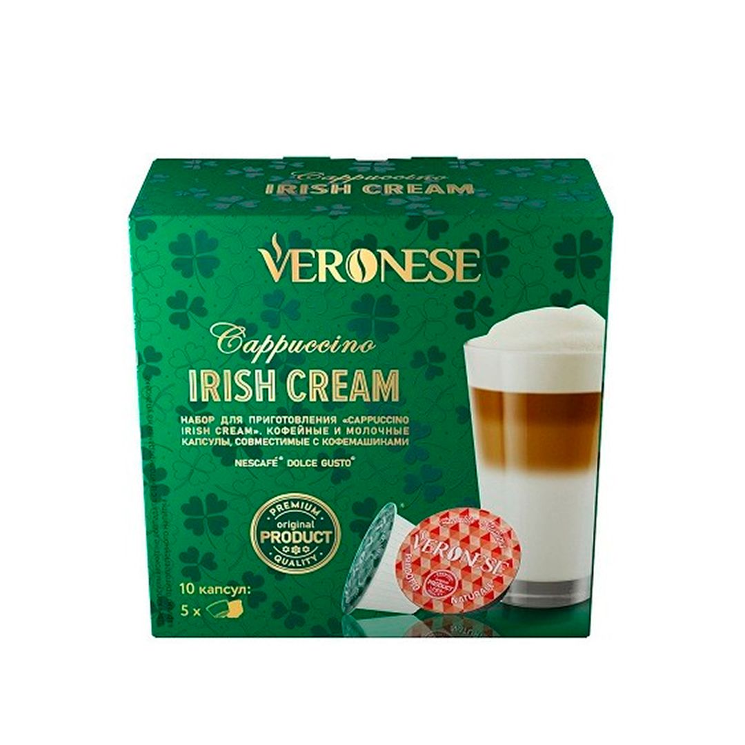 Кофе в капсулах Veronese "Cappuccino Irish Cream" для кофемашин Dolce Gusto, 10 капсул / Кофе и чай в капсулах
