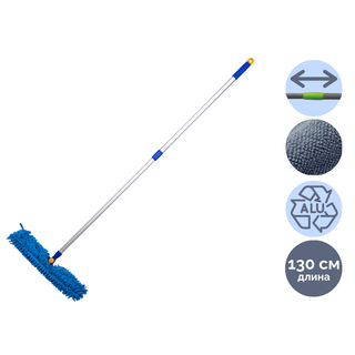 Швабра для пола из микрофибры OfficeClean Professional, двусторонняя, рукоятка 75-130 см / Швабры и комплекты
