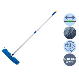 Швабра для пола из микрофибры OfficeClean Professional, двусторонняя, рукоятка 75-130 см / Швабры и комплекты