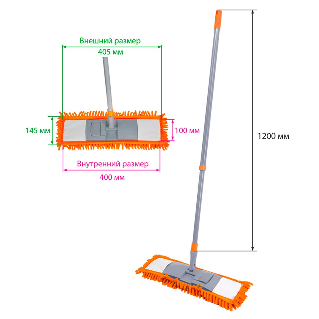 Микроталшықты еден жуғыш OfficeClean Professional, телескопиялық тұтқа 120 см