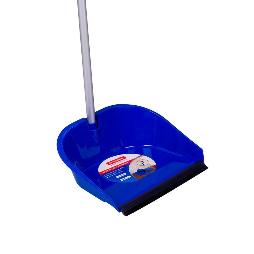 Совок с щеткой OfficeClean Professional, пластик/алюминий, синий / Веники, щетки, совки №3