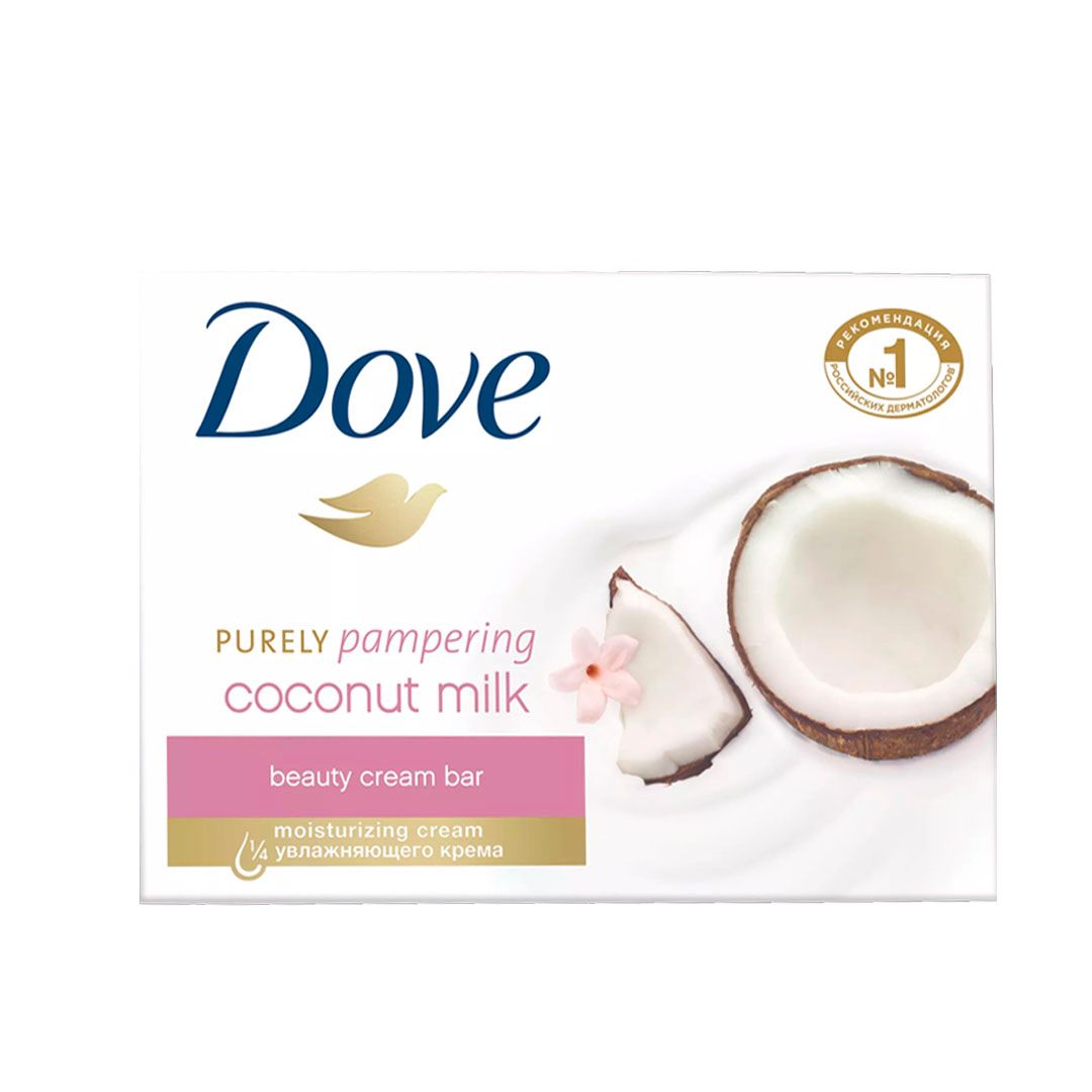 Мыло-крем туалетное Dove "Кокосовое молочко и лепестки жасмина", 135 гр / Мыло кусковое