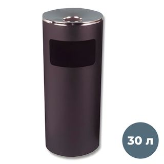 Урна металлическая "Титан" с емкостью для пепла, 250*250*602 мм, 30 л, черная / Урны-пепельницы