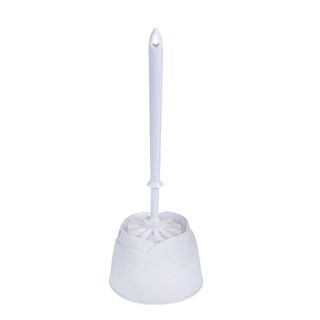 Дәретханалық ысқыш OfficeClean, салғышпен, 34*7 см, пластик, ақ / Сыпырғыштар, қылшақтар, қалақтар