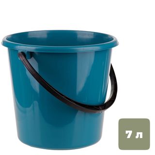 Ведро пластиковое OfficeClean, 7 литров, пищевой, сине-зеленый / Ведра