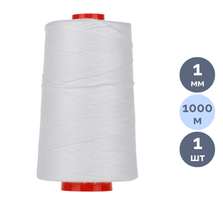 Нить для прошивки документов OfficeSpace ЛШ-210, 1000 м, лавсановая, белая / Товары для прошивки документов