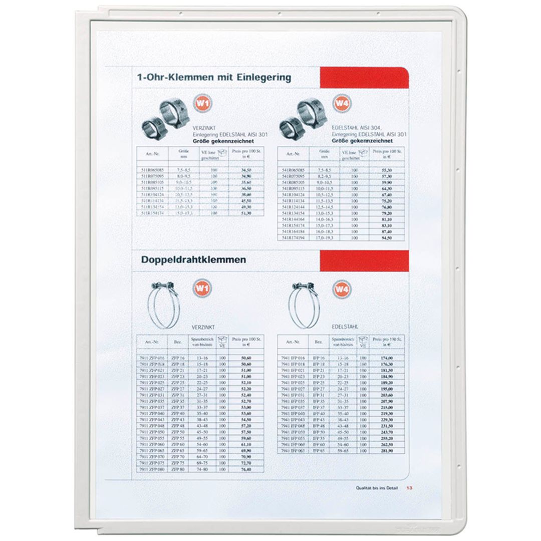 Комплект демо-панелей Durable, А4, серая рамка, 5 шт/упак / Демонстрационные системы №2