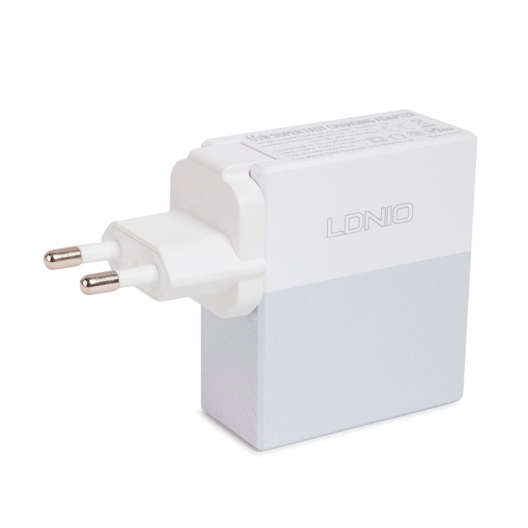 Универсальное зарядное устройство Ldnio A2620C, 1*USB-A, 1*USB-C, Type-C на Type-C, 1 м, белый