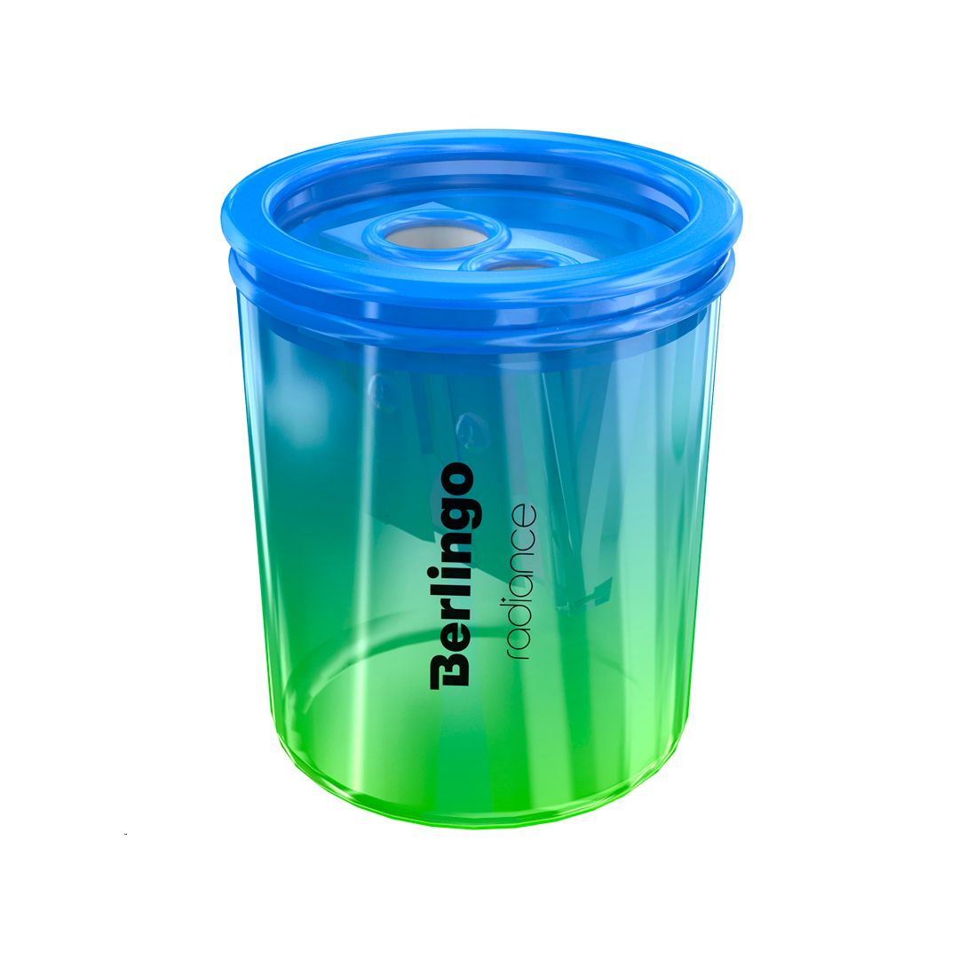 Точилка Berlingo "Radiance" пластиковая, с контейнером, с двумя отверстиями, ассорти, цена за штуку / Точилки №3