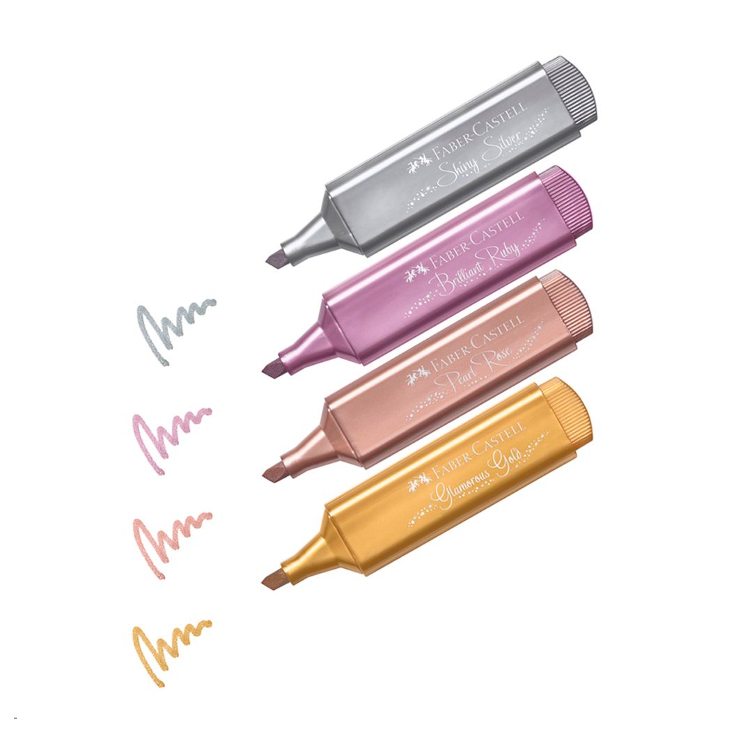 Набор текстовыделителей Faber-Castell "TL 46", металлик, 1-5 мм, 4 цвета / Текстовыделители №3