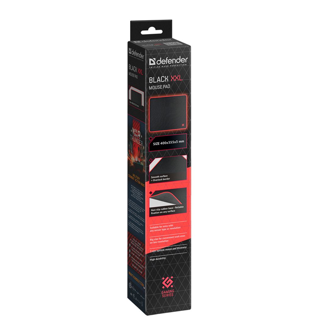 Коврик для мыши, игровой Defender Black XXL, резиновая основа, 400*355*3 мм, цена за штуку / Все для геймера №4