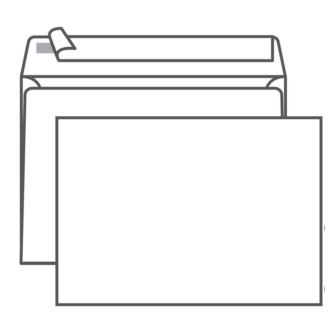 Конверт горизонтальный Ряжская печатная фабрика, формат С5 (162*229 мм), белый, отрывная лента