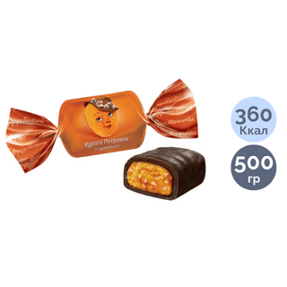 Фруктовичи "Петровна кептірілген өрігі" глазурьленген кәмпиттері, 500 гр / Кәмпиттер