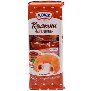 Сақиналы бисквиттер Kovis "Қайнатылған қою сүт", 240 гр / Печенье, вафлилер, крекерлер