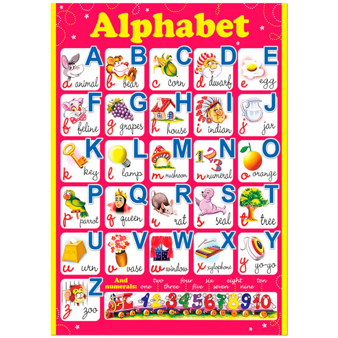 Плакат настенный размер 490*690 мм, Русский Дизайн "Alphabet"