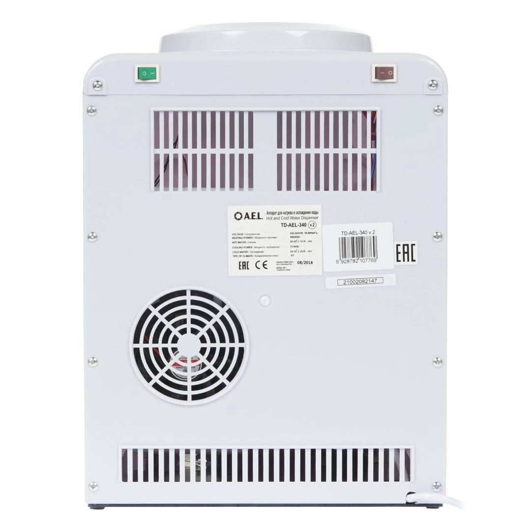 Су кулері TD-AEL-340 v.2, үстелді, ақ, 500Вт, салқындатқышпен / Су диспенсерлері №5