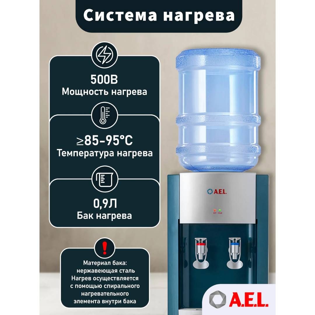 Кулер для воды LD-AEL-28c, напольный, маренго/серебристый / Диспенсеры для воды	 №7