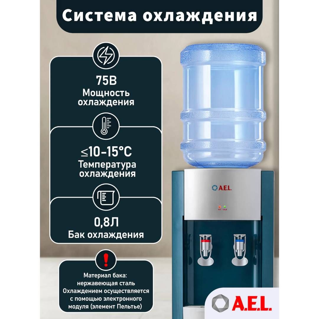 Кулер для воды LD-AEL-28c, напольный, маренго/серебристый / Диспенсеры для воды	 №8