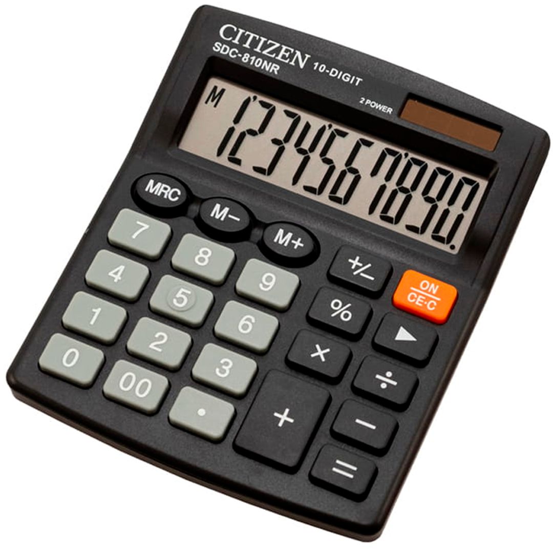 Калькулятор настольный Citizen SDC-810NR, 10 разрядов, 124*102*25 мм, черный / Калькуляторы настольные №2
