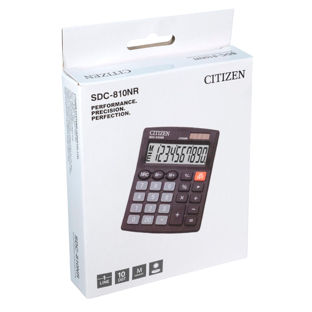 Калькулятор настольный Citizen SDC-810NR, 10 разрядов, 124*102*25 мм, черный / Калькуляторы настольные №4