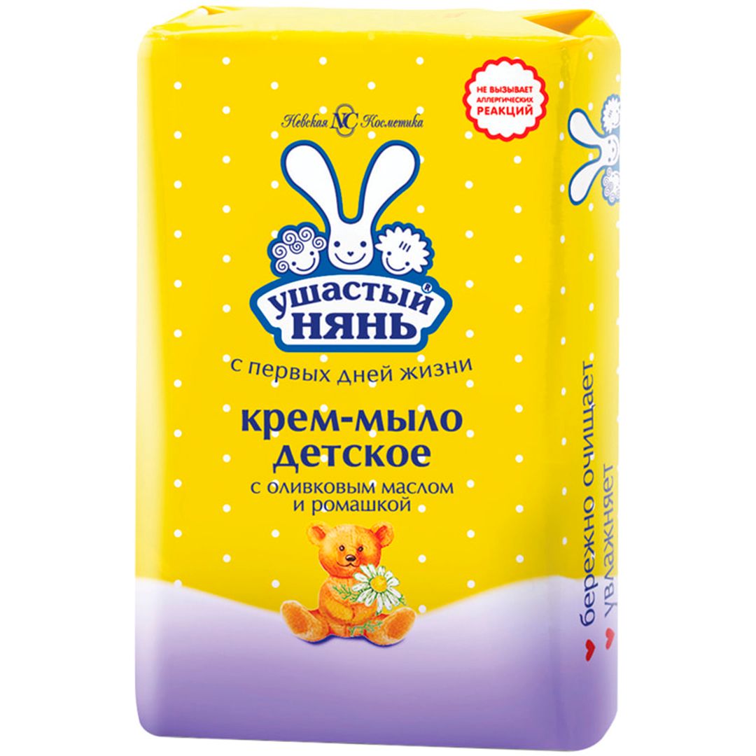 Мыло-крем туалетное Ушастый Нянь "Ромашка", детское, 90 гр / Мыло кусковое oe.kz Мыло-крем туалетное Ушастый Нянь "Ромашка", детское, 90 гр / Мыло кусковое