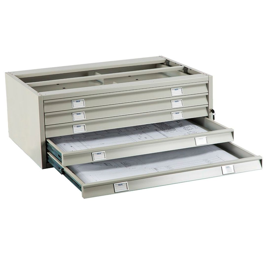 Картотечный шкаф Промет "Практик А0-05/2 ", 5 ящика, 1359*927*390 мм, для папок формата А0 / Файл-кабинеты