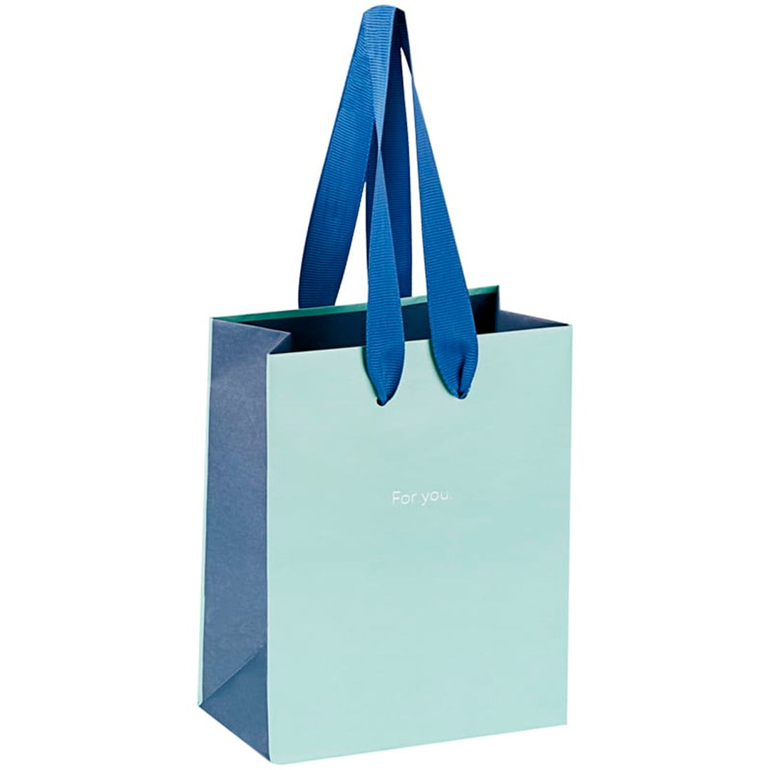 Пакет подарочный Meshu "Duotone. Mint", размер 11*14*6,5 см, матовая ламинация / Упаковка подарков