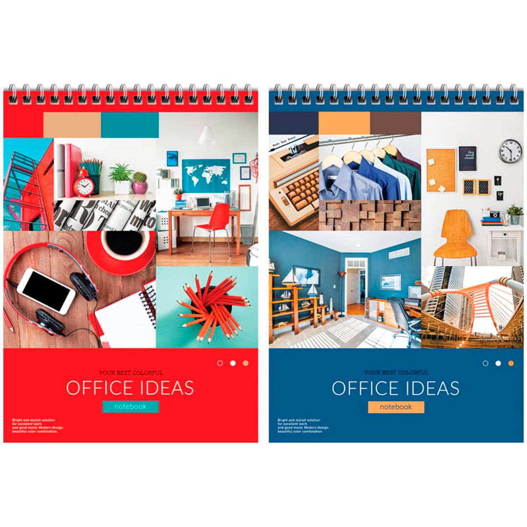 Блокнот ArtSpace "Офис. Colorful ideas", А5, 80 листов, на гребне, в клетку / Блокноты