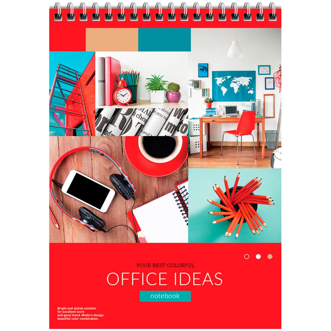 Блокнот ArtSpace "Офис. Colorful ideas", А5, 80 листов, на гребне, в клетку / Блокноты №2