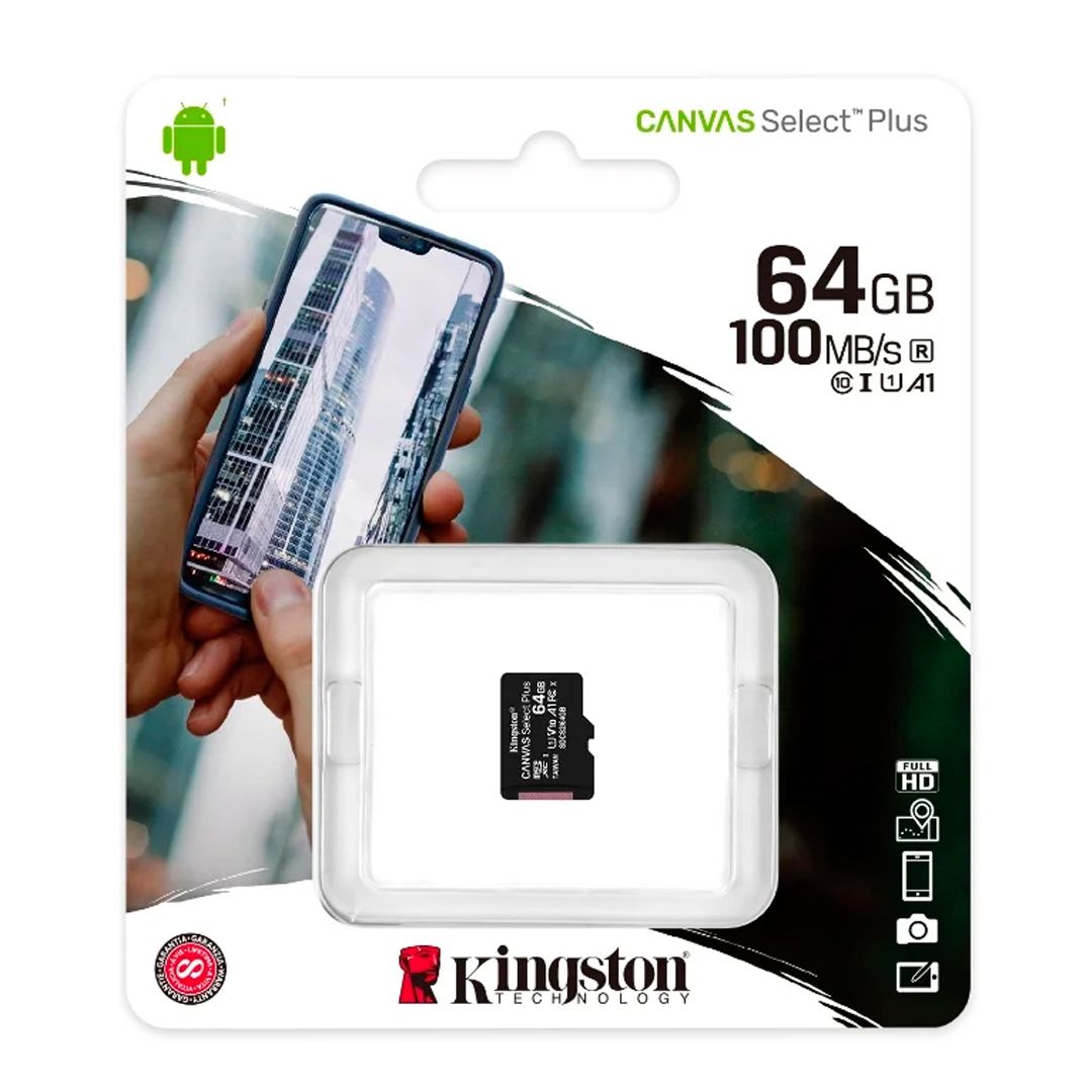 Карта памяти 64 Gb, Kingston, micro SDXC, 10 класс скорости, без адаптера / Карты памяти №3