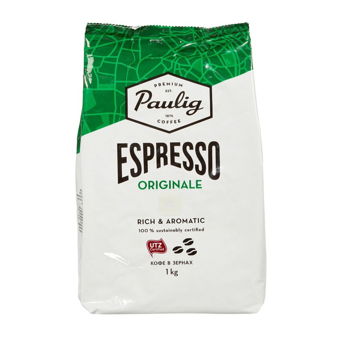 Кофе в зернах Paulig Espresso Originale, темная обжарка, 1000 гр / Кофе зерновой