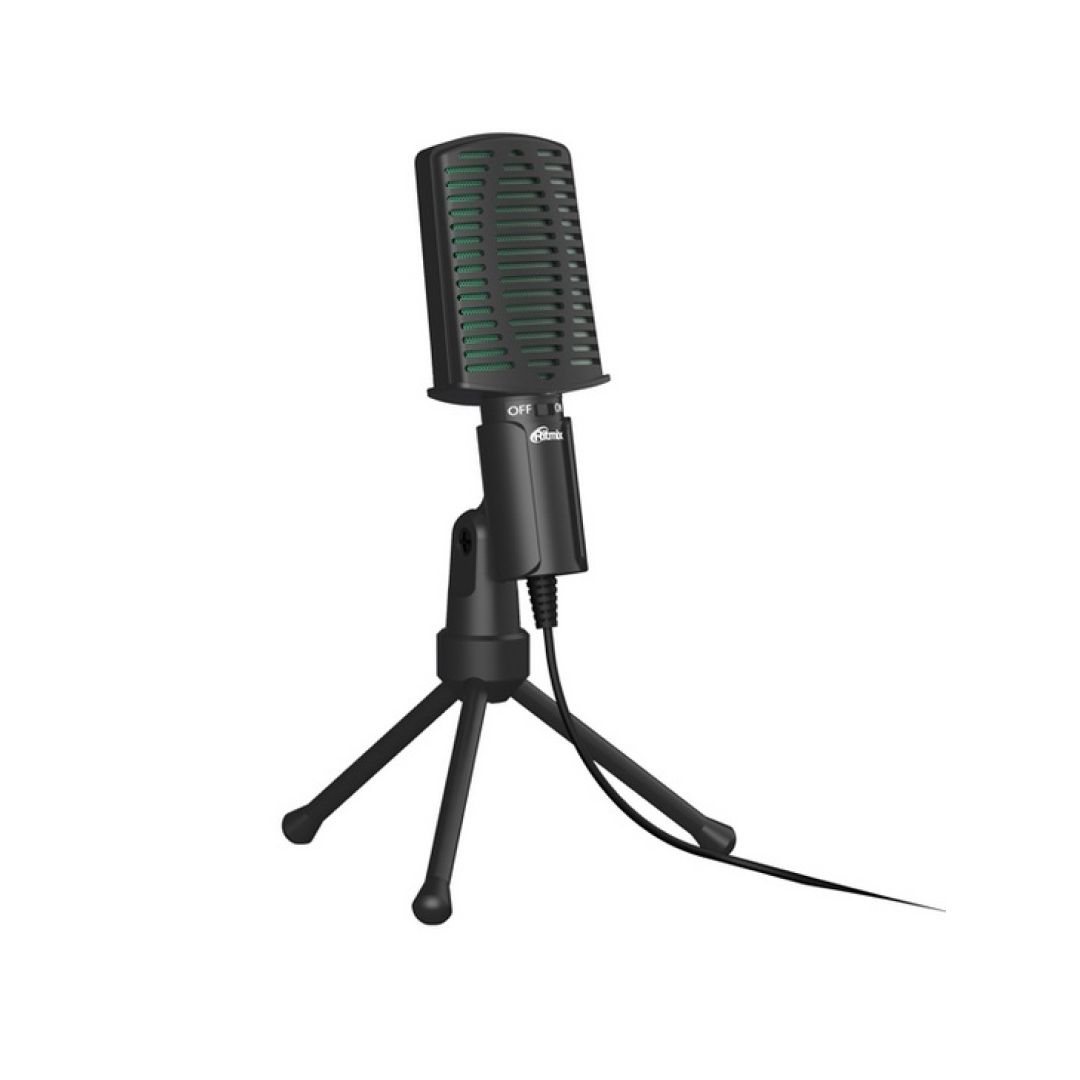 Микрофон настольный Ritmix RDM-126, 1,8 м, черно-зелёный / Веб-камеры