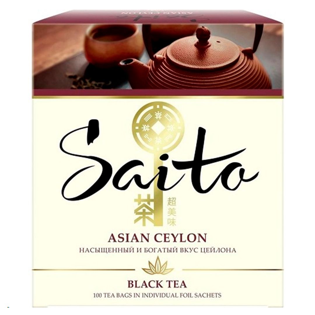 <b>Чай</b> <b>Saito</b> Asian Ceylon, черный, 100 пакетиков.