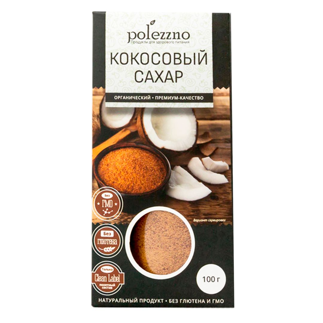 Сахар кокосовый Polezzno, органик,100 гр / Сахар