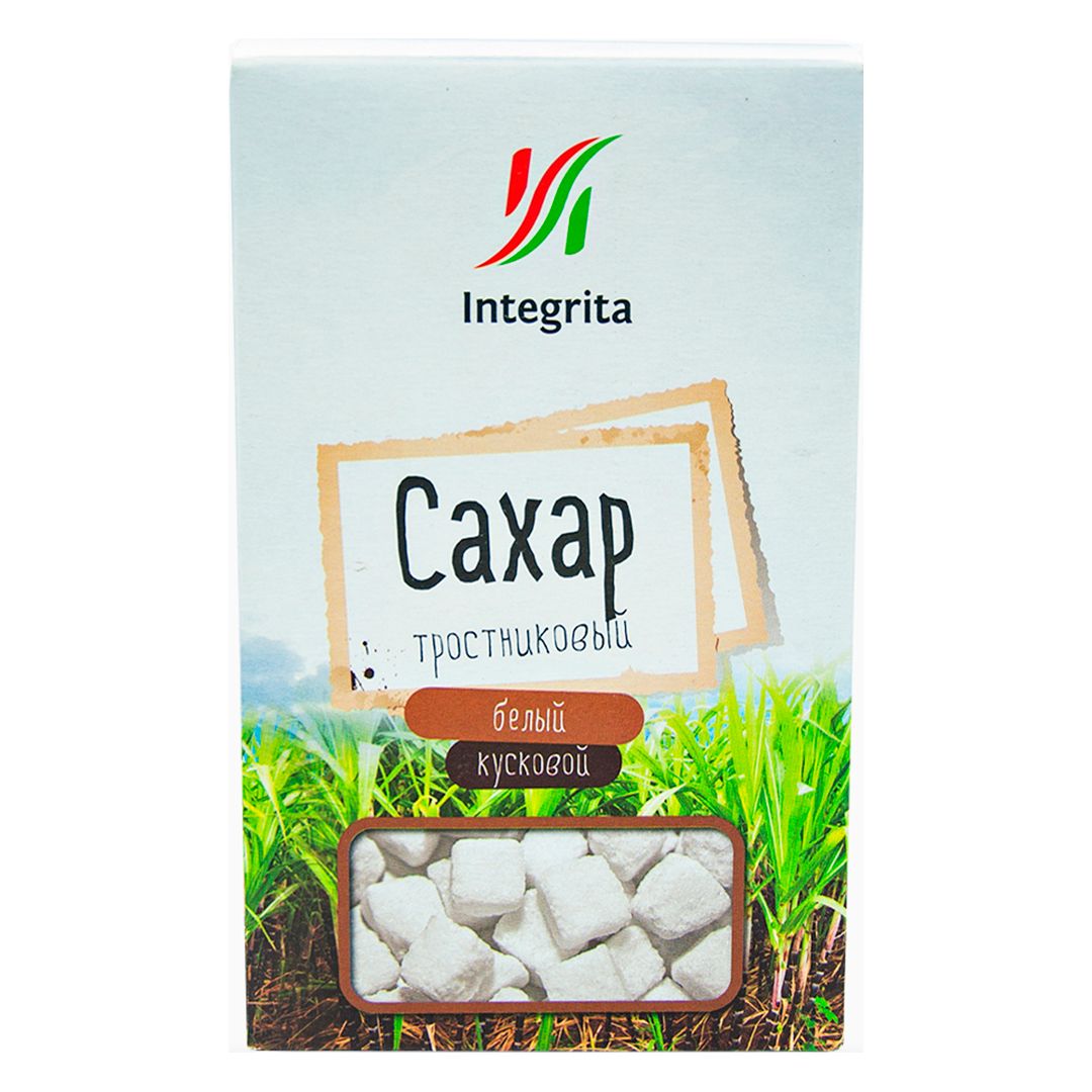 Сахар тростниковый Integrita, белый, кусковой, 500 гр / Сахар